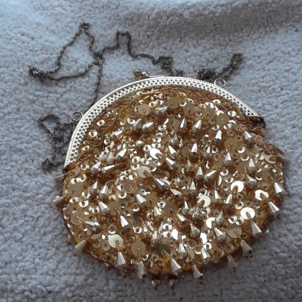 Gold sequenced purse evening ware
